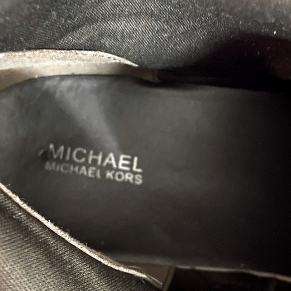 MICHAEL KORS Bexley Chocolate Brown Leather Zip-up Boots MK Buckle Size 5 - Picture 8 of 9